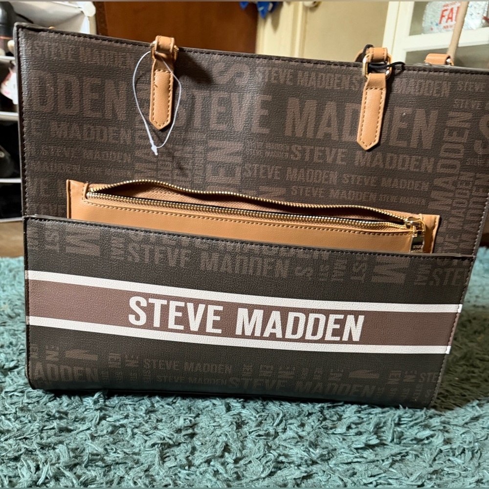 Steve Madden Men's Brown and Tan Briefcase